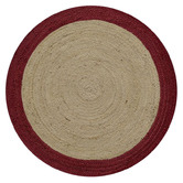 Atlas Flooring Red &amp; Natural Dot Jute Round Rug