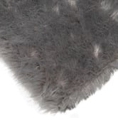 Atlas Flooring Silver &amp; Grey Sousa Power-Loomed Faux Fur Rug
