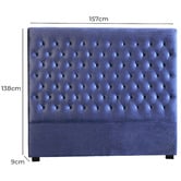 Rawson &amp; Co Blue Modern Classic Mansory Velvet Bedhead