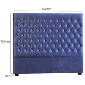 Rawson &amp; Co Blue Modern Classic Mansory Velvet Bedhead