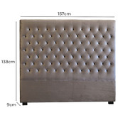 Rawson &amp; Co Grey Modern Classic Mansory Velvet Bedhead