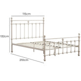 Rawson &amp; Co White Modern Classic Valarie Steel Bed Frame