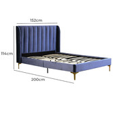 Rawson &amp; Co Blue Modern Classic Herman Velvet Bed Frame
