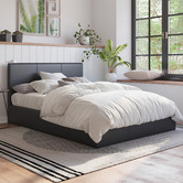 Rawson &amp; Co Como PU Leather Gas Lift Storage Bed Frame