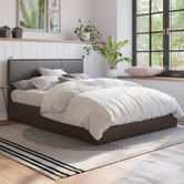 Rawson &amp; Co Como PU Leather Gas Lift Storage Bed Frame