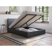 Rawson &amp; Co Como PU Leather Gas Lift Storage Bed Frame