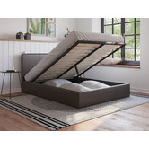 Rawson &amp; Co Como PU Leather Gas Lift Storage Bed Frame