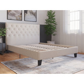 Rawson &amp; Co Light Beige Oxford Bed Frame