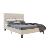 Rawson &amp; Co Light Beige Oxford Bed Frame