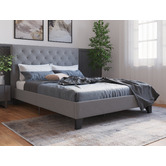Rawson &amp; Co Grey Oxford Bed Frame