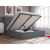 Rawson &amp; Co Grey Oxford Gas Lift Storage Bed Frame