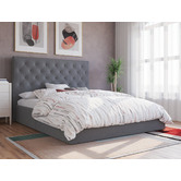 Rawson &amp; Co Grey Oxford Gas Lift Storage Bed Frame