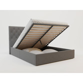Rawson &amp; Co Grey Oxford Gas Lift Storage Bed Frame