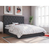 Rawson &amp; Co Charcoal Oxford Gas Lift Wooden Storage Bed