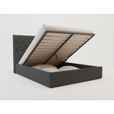 Rawson &amp; Co Charcoal Oxford Gas Lift Wooden Storage Bed
