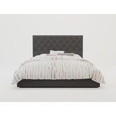 Rawson &amp; Co Charcoal Oxford Gas Lift Wooden Storage Bed