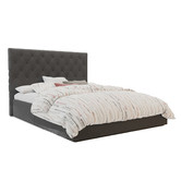 Rawson &amp; Co Charcoal Oxford Gas Lift Wooden Storage Bed