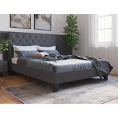Rawson &amp; Co Charcoal Oxford Double Bed Frame