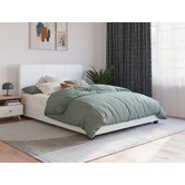 Rawson &amp; Co White Como PU Leather Bed Frame