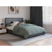 Rawson &amp; Co Black Como PU Leather Bed Frame