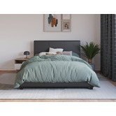 Rawson &amp; Co Black Como PU Leather Bed Frame