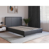Rawson &amp; Co Black Como PU Leather Bed Frame