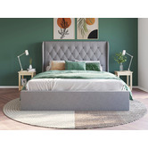 Rawson &amp; Co Grey Harlow Winged Gas Lift Storage Bed