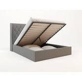 Rawson &amp; Co Grey Harlow Winged Gas Lift Storage Bed Frame