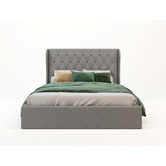 Rawson &amp; Co Grey Harlow Winged Gas Lift Storage Bed