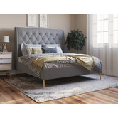 Rawson & Co Grey Lisbon Upholstered Bed Frame | Temple & Webster