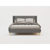 Rawson & Co Grey Kalmar Upholstered Bed Frame | Temple & Webster