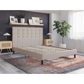 Rawson &amp; Co Beige Kylie Buttoned Upholstered Bed Frame