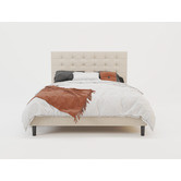 Rawson &amp; Co Beige Kylie Buttoned Upholstered Bed Frame