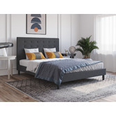 Rawson &amp; Co Charcoal Kylie Upholstered Bed Frame