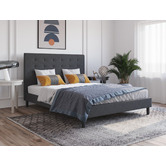 Rawson & Co Charcoal Wiltshire Upholstered Bed Frame | Temple & Webster