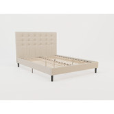 Rawson &amp; Co Beige Kylie Buttoned Upholstered Bed Frame