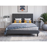 Rawson & Co Charcoal Wiltshire Upholstered Bed Frame | Temple & Webster