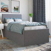 Rawson &amp; Co Grey Selina Upholstered King Single Bed with Trundle