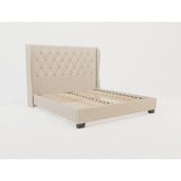 Rawson &amp; Co Beige Harlow Winged Bed Frame