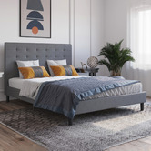 Rawson &amp; Co Grey Kylie Upholstered Bed Frame
