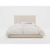 Rawson &amp; Co Beige Oxford Gas Lift Storage Bed Frame