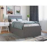 Rawson &amp; Co Grey Selina Upholstered King Single Bed with Trundle