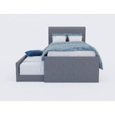 Rawson &amp; Co Grey Selina Upholstered King Single Bed with Trundle