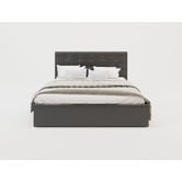 Rawson &amp; Co Black Amalfi Faux Leather Gas Lift Storage Bed Frame