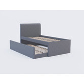 Rawson &amp; Co Grey Selina Upholstered King Single Bed with Trundle