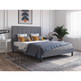 Rawson & Co Grey Wiltshire Upholstered Bed Frame | Temple & Webster