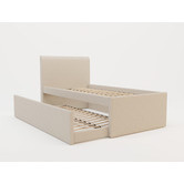 Rawson &amp; Co Beige Selina Upholstered King Single Bed with Trundle