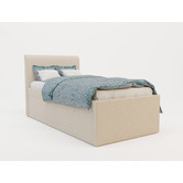 Rawson &amp; Co Beige Selina Upholstered King Single Bed with Trundle