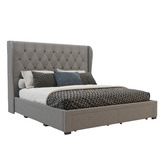 Rawson &amp; Co Grey Harlow Upholstered Bed Frame with Storage