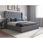 Rawson &amp; Co Grey Harlow Upholstered Bed Frame with Storage
